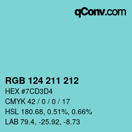 Color code: RGB 124 211 212 | qconv.com