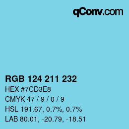 Color code: RGB 124 211 232 | qconv.com