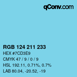 Color code: RGB 124 211 233 | qconv.com