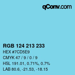 Color code: RGB 124 213 233 | qconv.com
