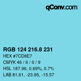Color code: RGB 124 216.8 231 | qconv.com