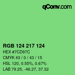 Farbcode: RGB 124 217 124 | qconv.com