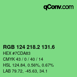カラーコード: RGB 124 218.2 131.6 | qconv.com