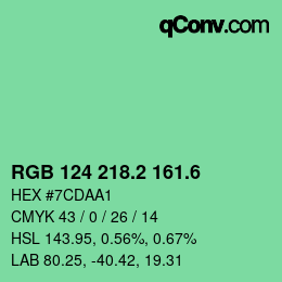 カラーコード: RGB 124 218.2 161.6 | qconv.com