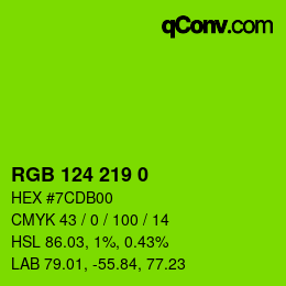 Color code: RGB 124 219 0 | qconv.com