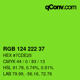 Color code: RGB 124 222 37 | qconv.com