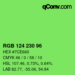 Color code: RGB 124 230 96 | qconv.com