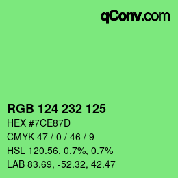 Color code: RGB 124 232 125 | qconv.com