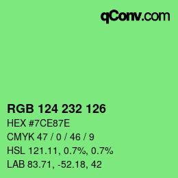 Color code: RGB 124 232 126 | qconv.com