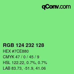 Color code: RGB 124 232 128 | qconv.com