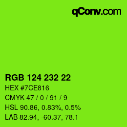 Color code: RGB 124 232 22 | qconv.com