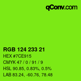 Color code: RGB 124 233 21 | qconv.com