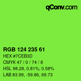 颜色代码: RGB 124 235 61 | qconv.com