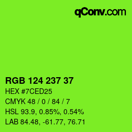 Color code: RGB 124 237 37 | qconv.com