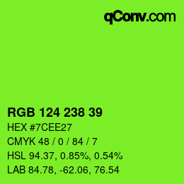 Código de color: RGB 124 238 39 | qconv.com