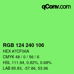 Color code: RGB 124 240 106 | qconv.com