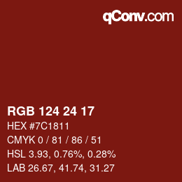 Color code: RGB 124 24 17 | qconv.com