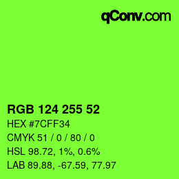 Color code: RGB 124 255 52 | qconv.com