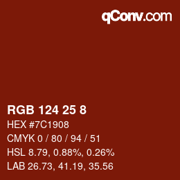Color code: RGB 124 25 8 | qconv.com