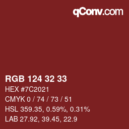 Color code: RGB 124 32 33 | qconv.com
