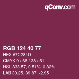 カラーコード: RGB 124 40 77 | qconv.com