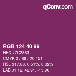 Color code: RGB 124 40 99 | qconv.com