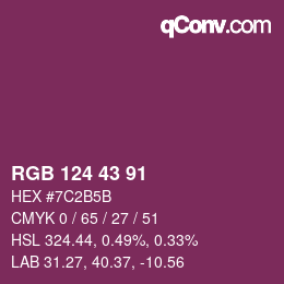 カラーコード: RGB 124 43 91 | qconv.com