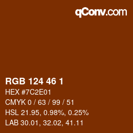 Color code: RGB 124 46 1 | qconv.com