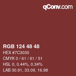 Color code: RGB 124 48 48 | qconv.com