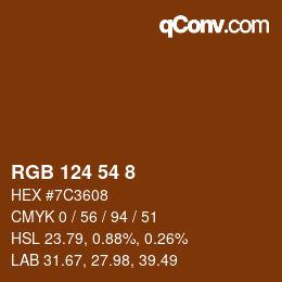 Color code: RGB 124 54 8 | qconv.com