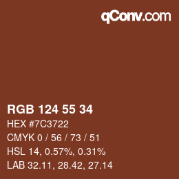Farbcode: RGB 124 55 34 | qconv.com