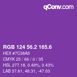 カラーコード: RGB 124 56.2 165.6 | qconv.com