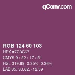 颜色代码: RGB 124 60 103 | qconv.com