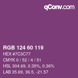 カラーコード: RGB 124 60 119 | qconv.com