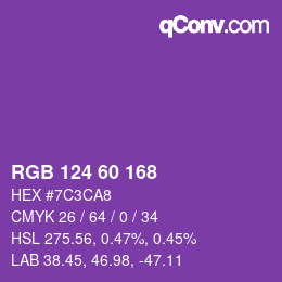カラーコード: RGB 124 60 168 | qconv.com