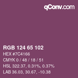 Farbcode: RGB 124 65 102 | qconv.com