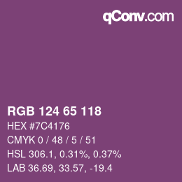 Farbcode: RGB 124 65 118 | qconv.com