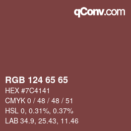 Farbcode: RGB 124 65 65 | qconv.com