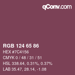 Farbcode: RGB 124 65 86 | qconv.com
