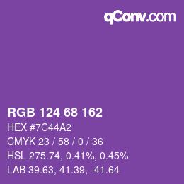 Farbcode: RGB 124 68 162 | qconv.com