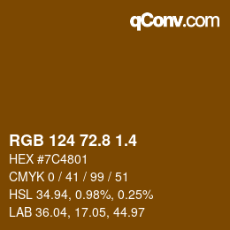 カラーコード: RGB 124 72.8 1.4 | qconv.com