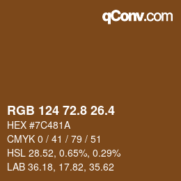 カラーコード: RGB 124 72.8 26.4 | qconv.com