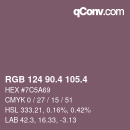 カラーコード: RGB 124 90.4 105.4 | qconv.com