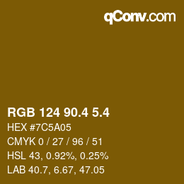カラーコード: RGB 124 90.4 5.4 | qconv.com