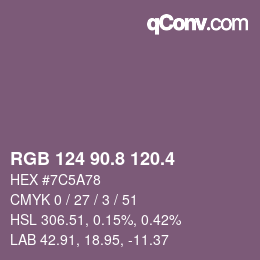 カラーコード: RGB 124 90.8 120.4 | qconv.com