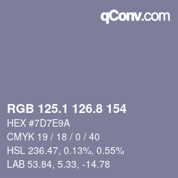 Color code: RGB 125.1 126.8 154 | qconv.com