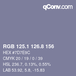 Color code: RGB 125.1 126.8 156 | qconv.com