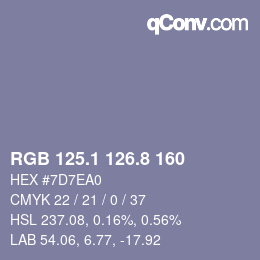 Color code: RGB 125.1 126.8 160 | qconv.com