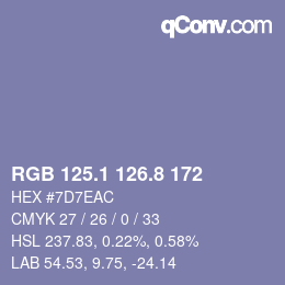 Color code: RGB 125.1 126.8 172 | qconv.com