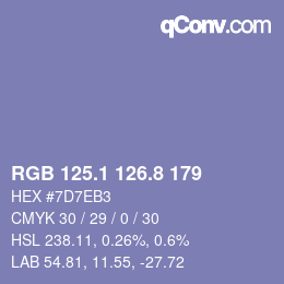 Color code: RGB 125.1 126.8 179 | qconv.com